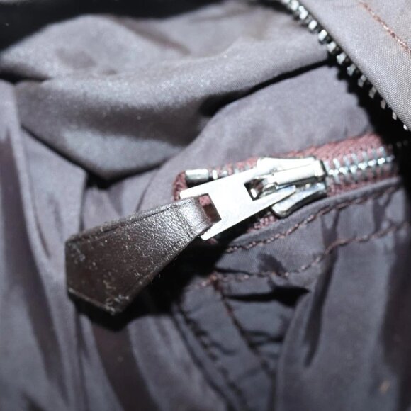 HERMES Acape Luco PM Hand Bag Nylon Brown Auth bs14944 - Picture 2 of 14